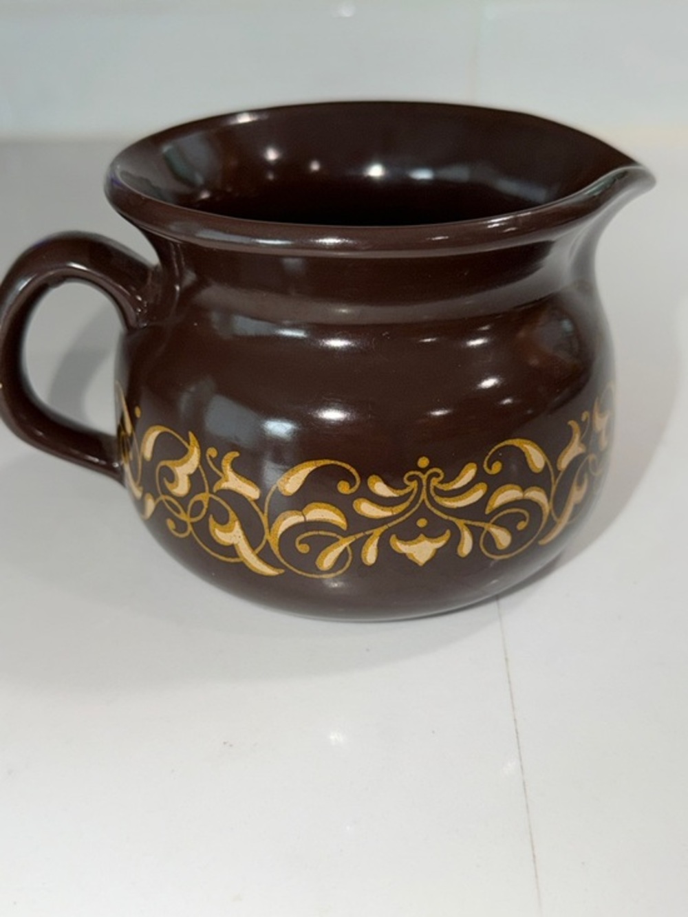 Vintage Franciscan Jamoca  Brown  and Gold Gravy Boat